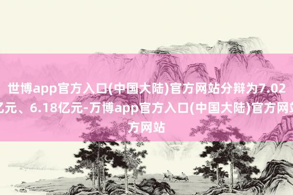 世博app官方入口(中国大陆)官方网站分辩为7.02亿元、6.18亿元-万博app官方入口(中国大陆)官方网站