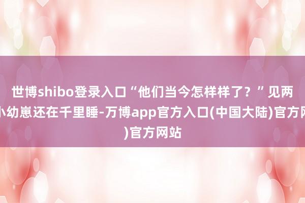 世博shibo登录入口“他们当今怎样样了?”见两个小幼崽还在千里睡-万博app官方入口(中国大陆)官方网站