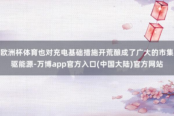 欧洲杯体育也对充电基础措施开荒酿成了广大的市集驱能源-万博app官方入口(中国大陆)官方网站