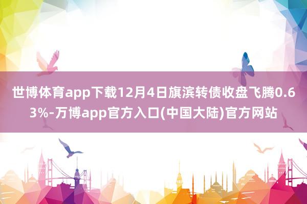 世博体育app下载12月4日旗滨转债收盘飞腾0.63%-万博app官方入口(中国大陆)官方网站