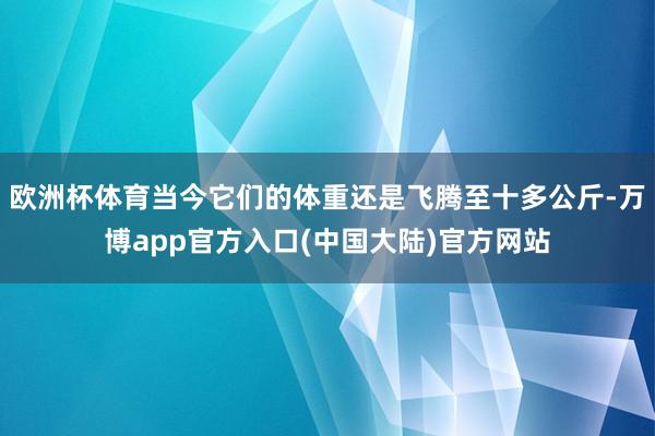 欧洲杯体育当今它们的体重还是飞腾至十多公斤-万博app官方入口(中国大陆)官方网站