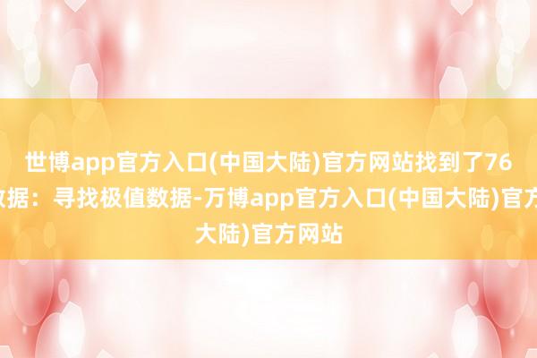 世博app官方入口(中国大陆)官方网站找到了763个数据：寻找极值数据-万博app官方入口(中国大陆)官方网站