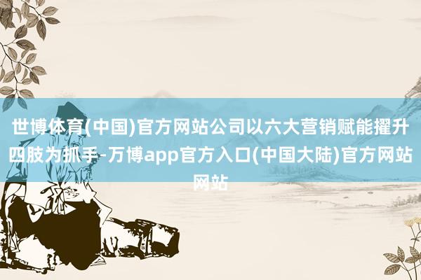 世博体育(中国)官方网站公司以六大营销赋能擢升四肢为抓手-万博app官方入口(中国大陆)官方网站