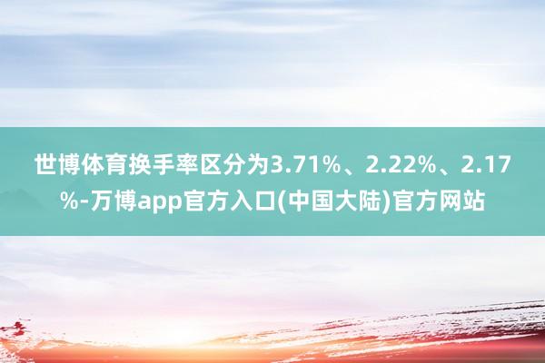 世博体育换手率区分为3.71%、2.22%、2.17%-万博app官方入口(中国大陆)官方网站