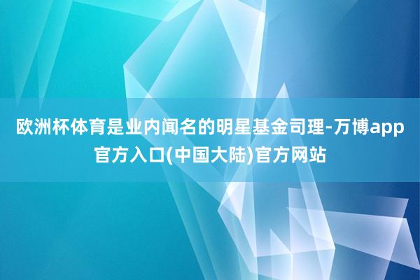 欧洲杯体育是业内闻名的明星基金司理-万博app官方入口(中国大陆)官方网站