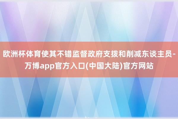 欧洲杯体育使其不错监督政府支拨和削减东谈主员-万博app官方入口(中国大陆)官方网站