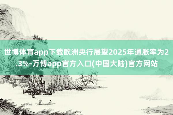 世博体育app下载欧洲央行展望2025年通胀率为2.3%-万博app官方入口(中国大陆)官方网站