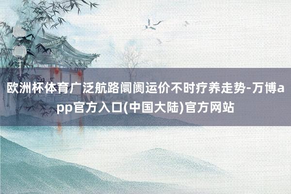 欧洲杯体育广泛航路阛阓运价不时疗养走势-万博app官方入口(中国大陆)官方网站