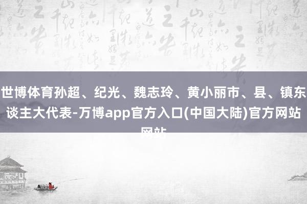 世博体育孙超、纪光、魏志玲、黄小丽市、县、镇东谈主大代表-万博app官方入口(中国大陆)官方网站