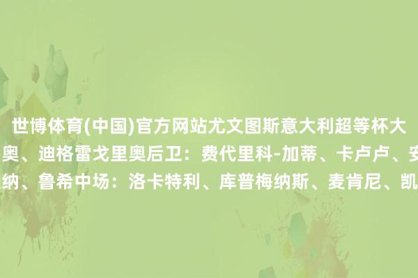 世博体育(中国)官方网站尤文图斯意大利超等杯大名单门将:佩林、平索利奥、迪格雷戈里奥后卫:费代里科-加蒂、卡卢卢、安德烈亚-坎比亚索、萨沃纳、鲁希中场:洛卡特利、库普梅纳斯、麦肯尼、凯夫伦-图拉姆、法乔利、谈格拉斯-路易斯前卫:弗朗西斯科-孔塞桑、弗拉霍维奇、凯南-伊尔迪兹、尼古拉斯-冈萨雷斯、瓦西里耶-阿季奇、蒂莫西-维阿、姆班古拉-万博app官方入口(中国大陆)官方网站